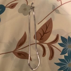 Silver tone herringbone